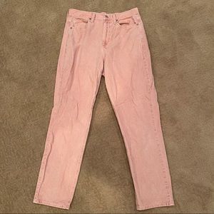 american eagle mom jeans. pink and corduroy. size 6 regular